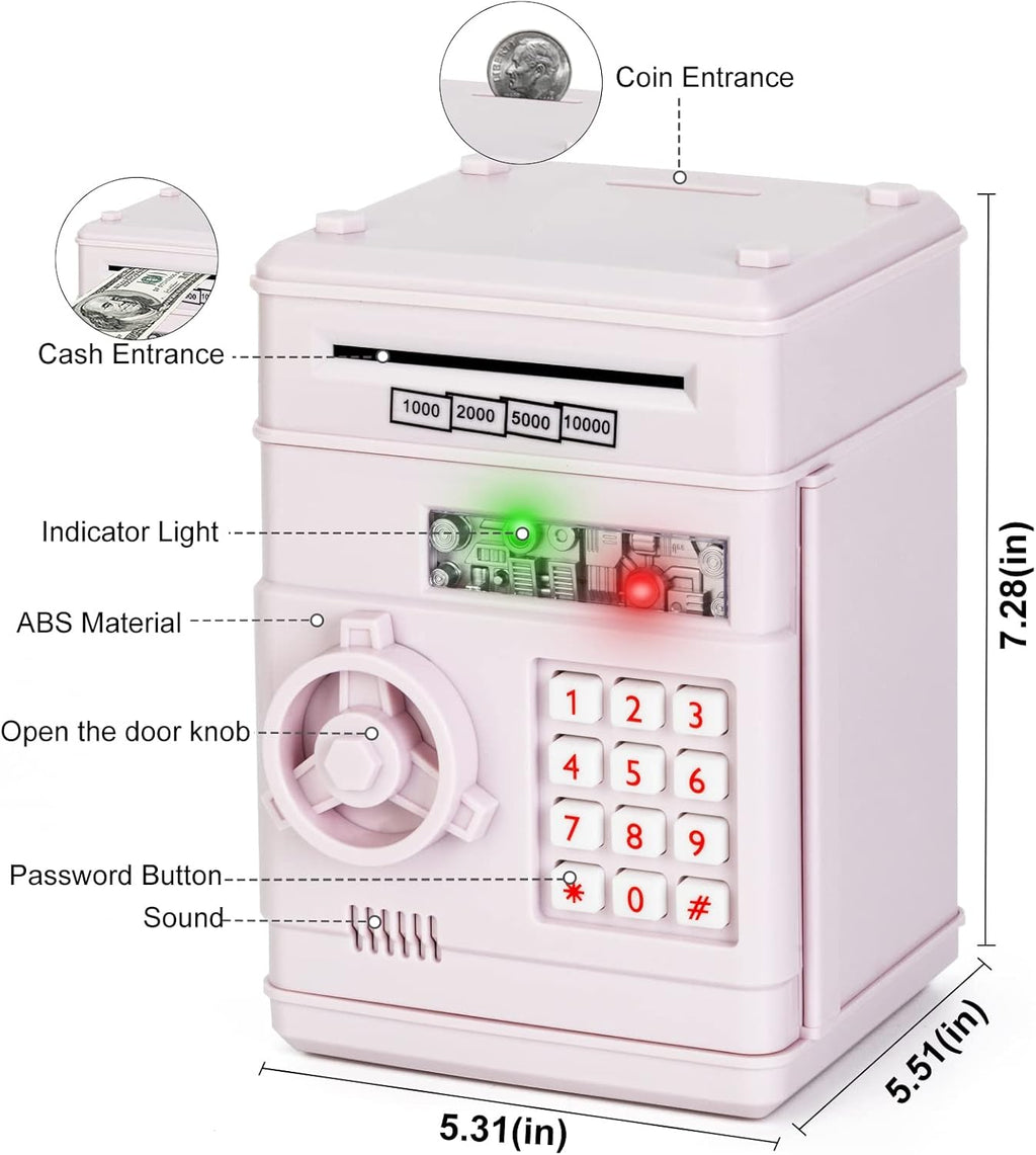 Refasy Piggy Bank Cash Coin Can ATM Bank Electronic Coin Money Bank for Kids-Hot Gift